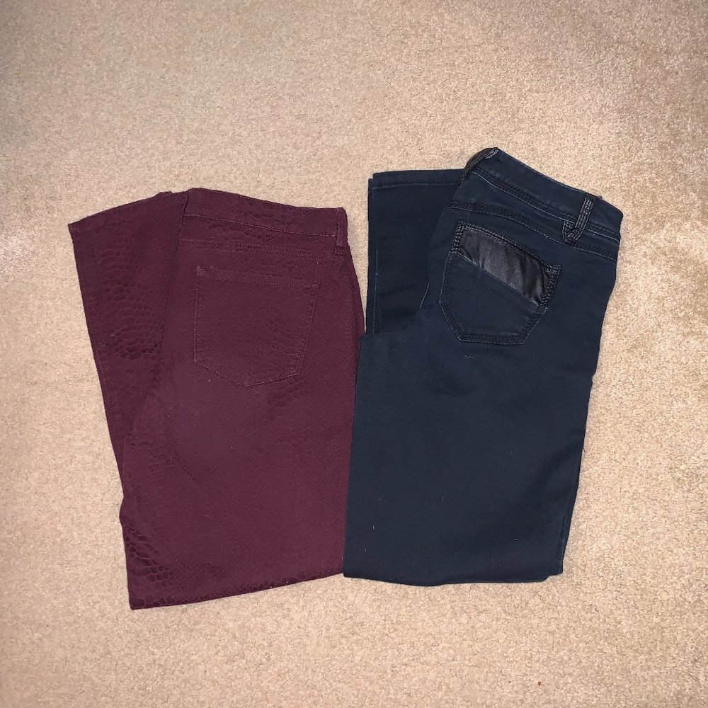 2 Pair of Skinny Leg Pants Slacks